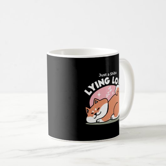 Mug Juste un Shiba allongé bas : mignonne conception S (Devant droit)