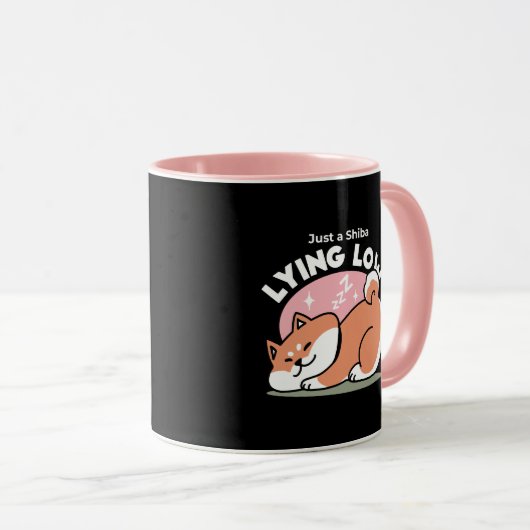 Mug Juste un Shiba allongé bas : mignonne conception S (Devant droit)