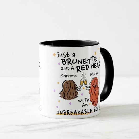 Mug "Juste une Brunette et une tête rouge" Musique per (Devant droit)
