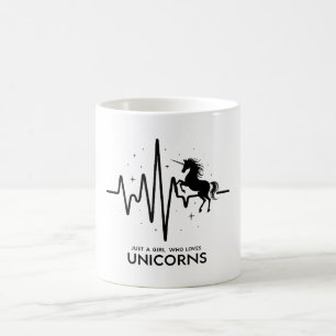 Mug Juste une fille amour pour licornes battement de c