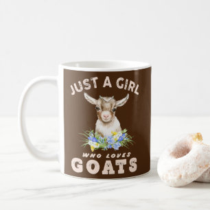 Mug Juste une fille qui aime chèvres mignonne aquarell
