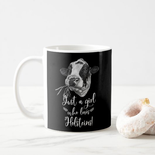 Mug Juste une fille qui aime des vaches du Holstein (Avec donut)