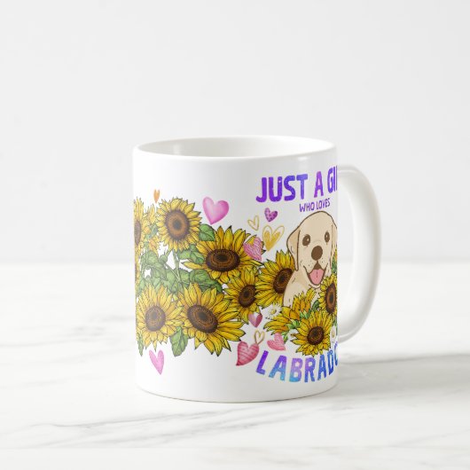 Mug Juste une fille qui aime Labrador Retriever Chien  (Devant droit)