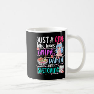 Mug Juste une fille qui aime l'anime Ramen croquis Jap