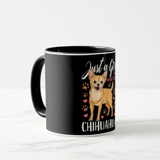 Mug Juste Une Fille Qui Aime Le Cadeau Chihuahuas (Devant gauche)