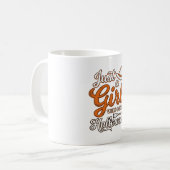 Mug Juste une fille qui aime le design vectoriel Hallo (Devant gauche)