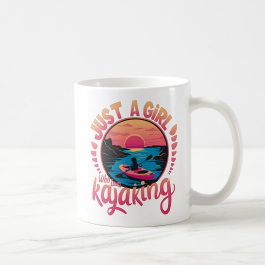 Mug Juste une fille qui aime le Kayaking Sunset Design (Droite)