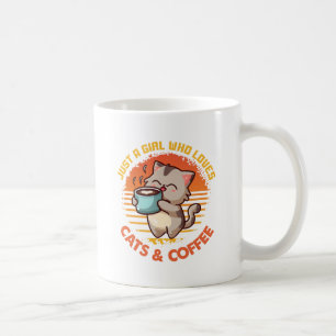 Mug Juste une fille qui aime les chats et le café