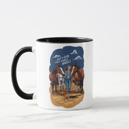 Mug Juste Une Fille Qui Aime Les Chevaux (Gauche)