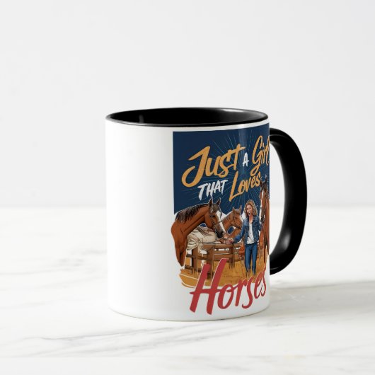 Mug Juste une fille qui aime les chevaux(1) (Devant droit)