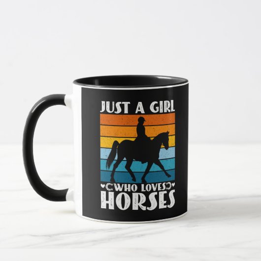 Mug Juste une fille qui aime les chevaux drôle proprié (Gauche)