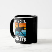 Mug Juste une fille qui aime les chevaux drôle proprié (Devant gauche)