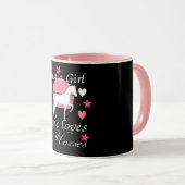 Mug Juste une fille qui aime les chevaux en rose Rose (Devant droit)