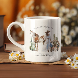 Mug Juste une fille qui aime les chevaux   Monogramme