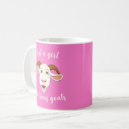 Mug Juste une fille qui aime les chèvres Drôle Cartoon (Devant gauche)