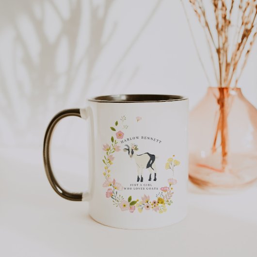 Mug Juste une fille qui aime les chèvres | Monogramme