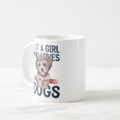 Mug Juste une fille qui aime les chiens design mignon (Devant gauche)