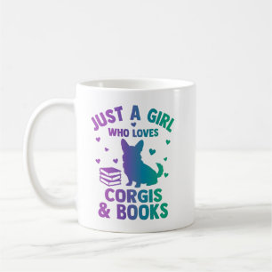 Mug Juste une fille qui aime les corgis et les livres,