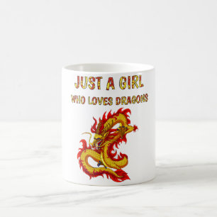 Mug Juste une fille qui aime les dragons, le design de