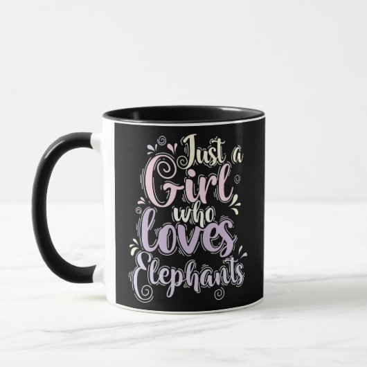Mug Juste une fille qui aime les éléphants (Gauche)