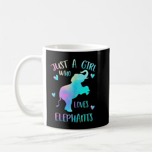 Mug Juste une fille qui aime les éléphants Aquarelle E (Gauche)
