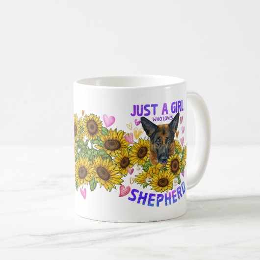Mug Juste une fille qui aime les fleurs de berger alle (Devant droit)