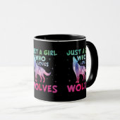 Mug Juste une fille qui aime les loups aquarelle (Devant droit)