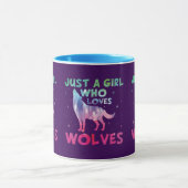 Mug Juste une fille qui aime les loups aquarelle (Centre)