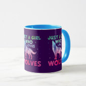 Mug Juste une fille qui aime les loups aquarelle (Devant droit)