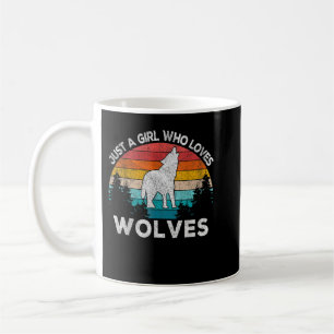 Mug Juste Une Fille Qui Aime Les Loups Retro Wolf Love