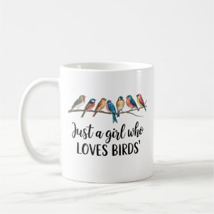 Mug Juste une fille qui aime les oiseaux Mignonne Aqua
