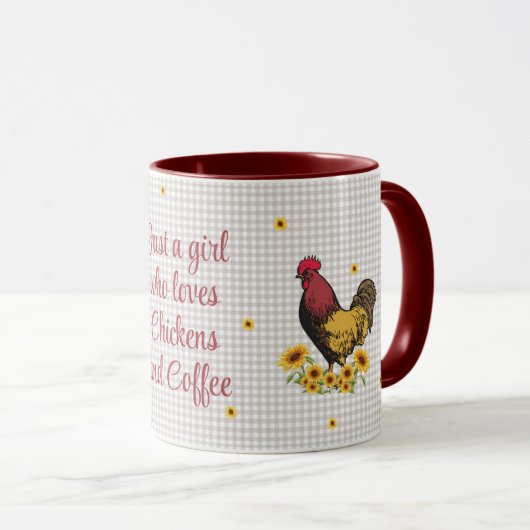 Mug Juste une fille qui aime les poulets et le chocola (Devant droit)