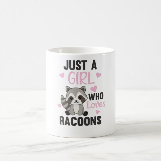 Mug Juste une fille qui aime les Racons Kawaii Raccoon (Centre)