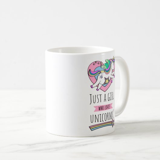 Mug Juste Une Fille Qui Aime Les Unicornes ! (Devant droit)