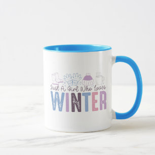 Mug Juste une fille qui aime l'hiver mignonne design s