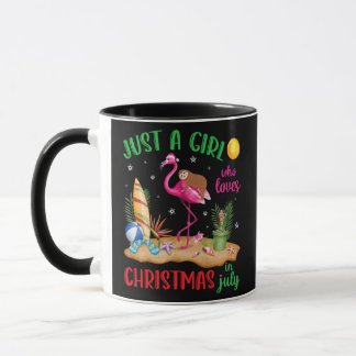 Mug Juste une fille qui aime Noël en juillet rose
