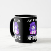 Mug Juste une fille qui aime vraiment l'Anime en viole (Devant gauche)