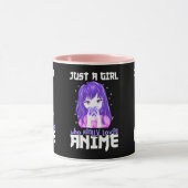 Mug Juste une fille qui aime vraiment l'Anime en viole (Centre)