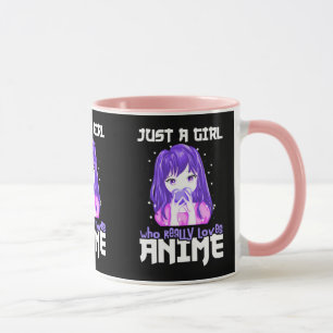 Mug Juste une fille qui aime vraiment l'Anime en viole