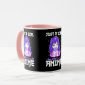 Mug Juste une fille qui aime vraiment l'Anime en viole (Devant gauche)
