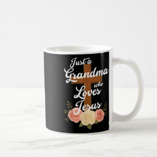 Mug Juste une grand-mère qui aime Jésus Croix chrétien