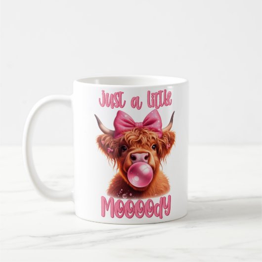 Mug Juste une petite vache Moody Highland (Gauche)