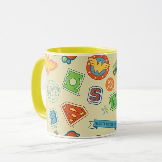 Mug Justice League Super Hero Badge Pattern (Devant gauche)