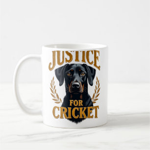 Mug Justice pour Cricket Typographie Mémorial de Chien