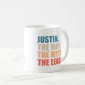 Mug Justin l'homme le mythe la légende (Devant droit)