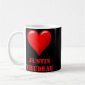 Mug Justin Trudeau Cute Red Heart Love Red White Cool (Gauche)