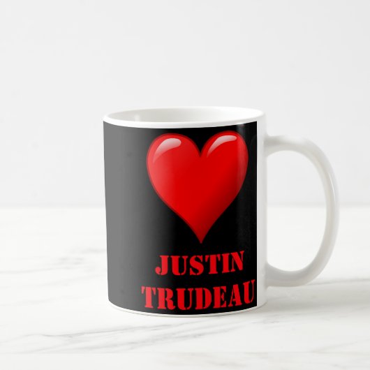 Mug Justin Trudeau Cute Red Heart Love Red White Cool (Droite)