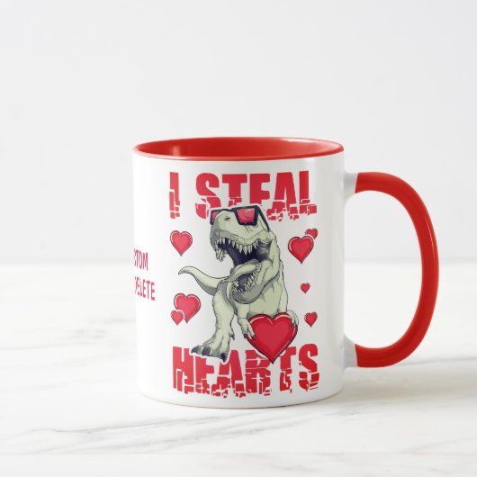 Mug J'vole des cœurs Loveasaurus Rex Valentin (Droite)