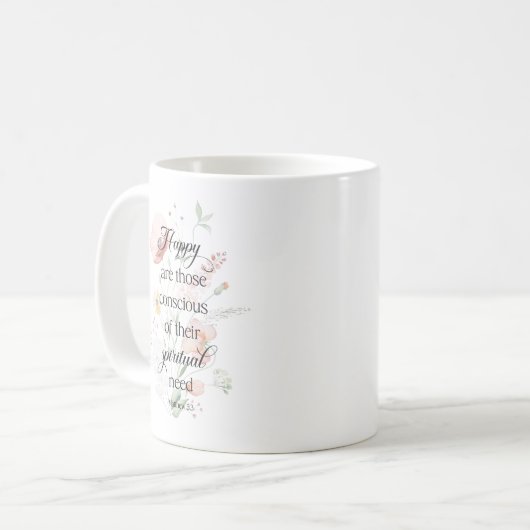 Mug JW 2026 Année Texte avec fleurs de printemps Matth (Devant gauche)