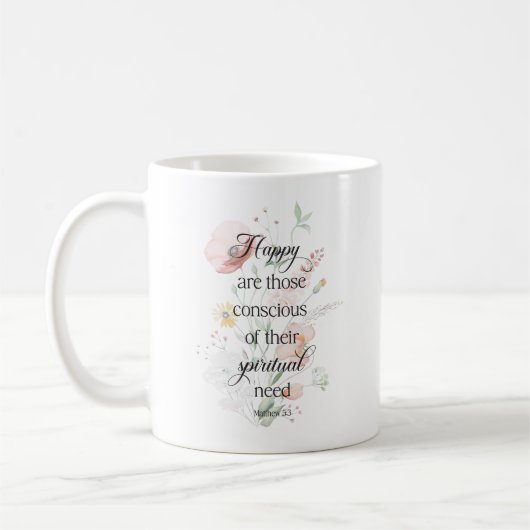 Mug JW 2026 Année Texte avec fleurs de printemps Matth (Gauche)